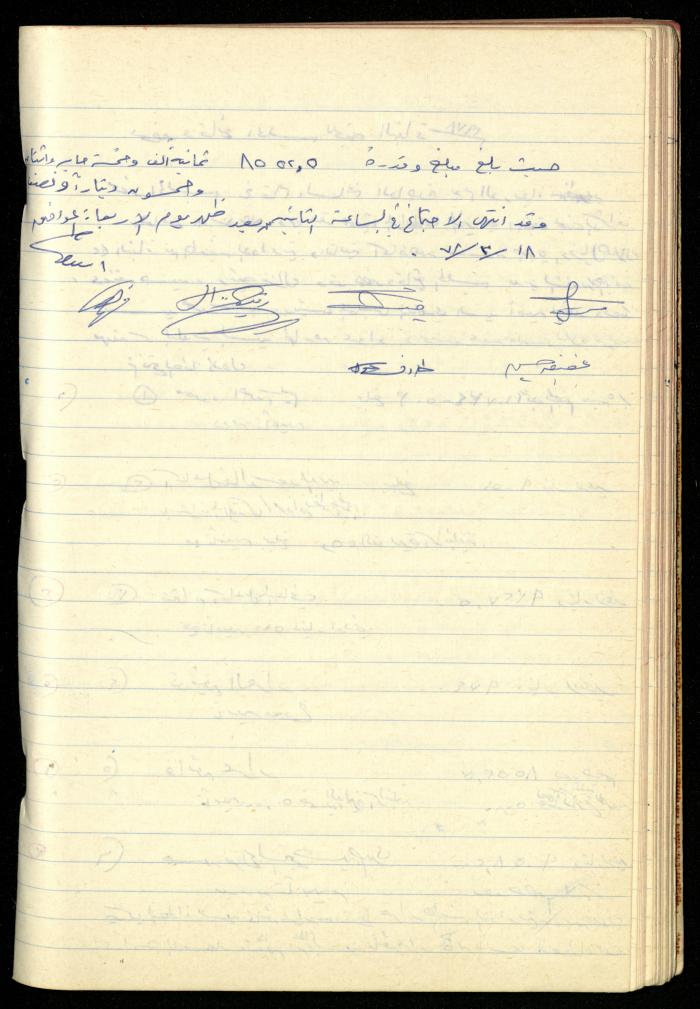 A Meetings' Record of the Administrative and General Bodies of al-Murabitat Charitable Society, Qalqilya, 1974-1980