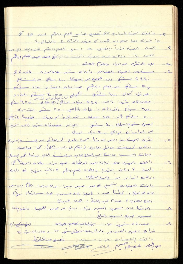 A Meetings' Record of the Administrative and General Bodies of al-Murabitat Charitable Society, Qalqilya, 1974-1980