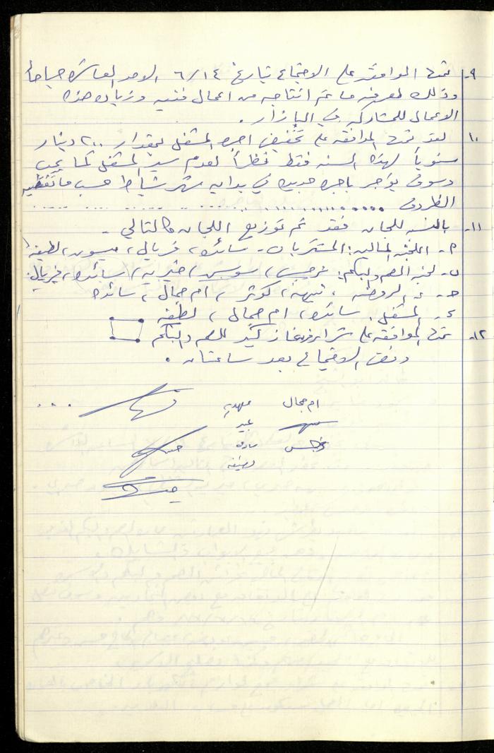 A Record of the Meetings of the al-Murabitat Charitable Society Administrative Committee, Qalqilya, 1982-1990
