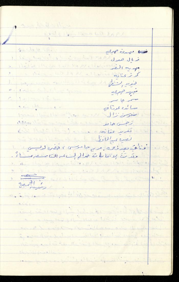 A Record of the Meetings of al-Murabitat Charitable Society General Assembly, Qalqilya, 1981-2016