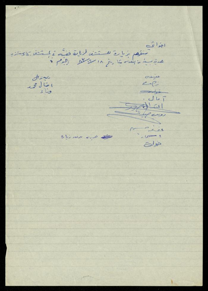The Kindergarten Department File, al-Murabitat Charitable Society, Qalqilya, 1972-1986
