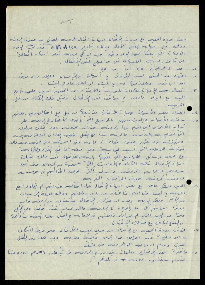 The Kindergarten Department File, al-Murabitat Charitable Society, Qalqilya, 1972-1986