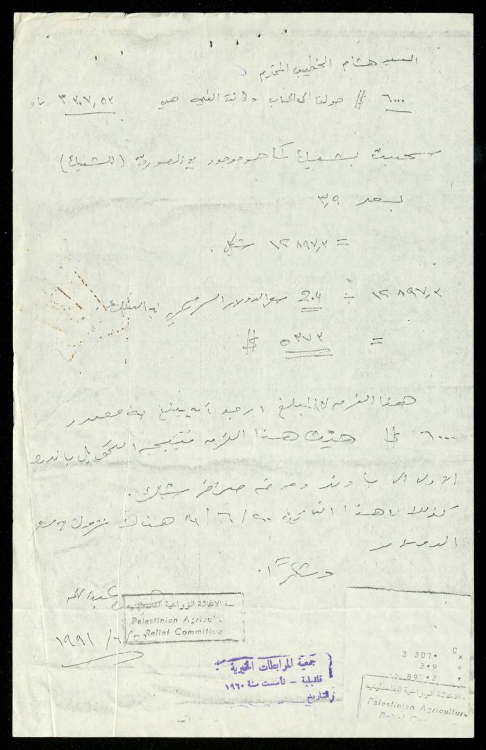 The File of the Welfare Association, al-Murabitat Charitable Society, Qalqilya, 1988-1991