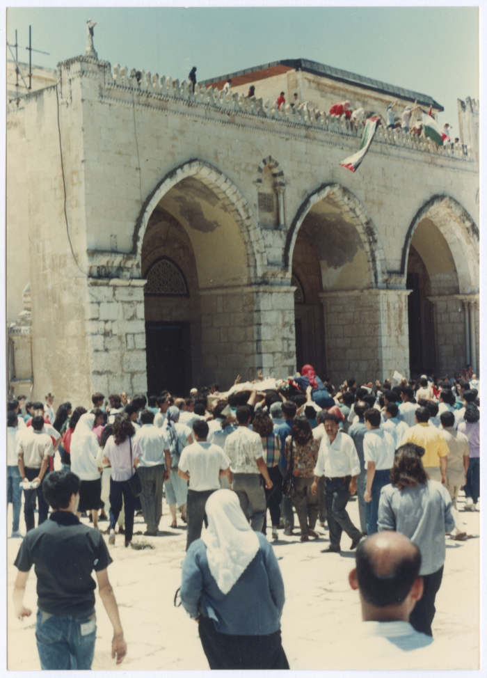 The Funeral of Shaheed Omar al-Qasim at al-Aqsa Mosque, Jerusalem, June 1989