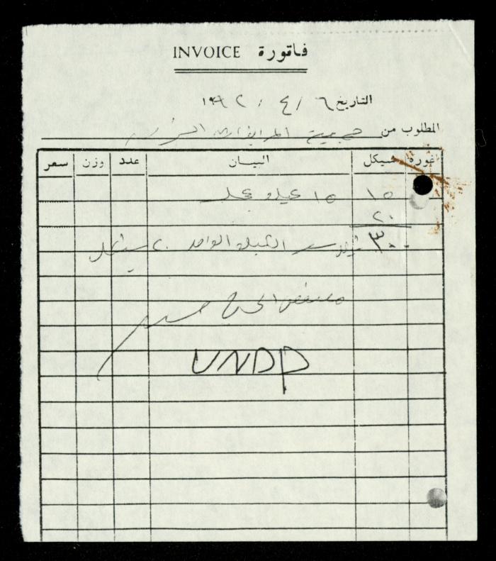 ملف فواتير وسندات قبض وموازنات جمعية المرابطات الخيرية، قلقيلية، 1988-1992