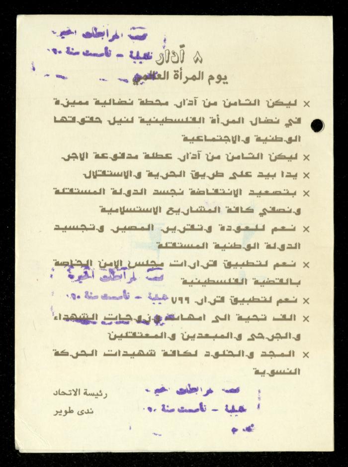 The Income Invitations and Congratulations File of al-Murabitat Charitable Society, Qalqilya, 1993-2005