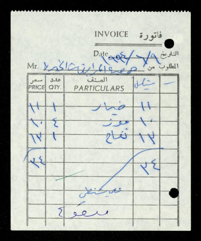 A File of Food Bills, al-Murabitat Charitable Society, Qalqilya, 1994