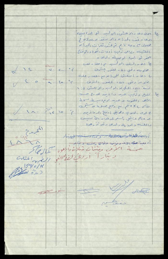 Construction Agreements File, al-Murabitat Charitable Society, Qalqilya, 1978-1979
