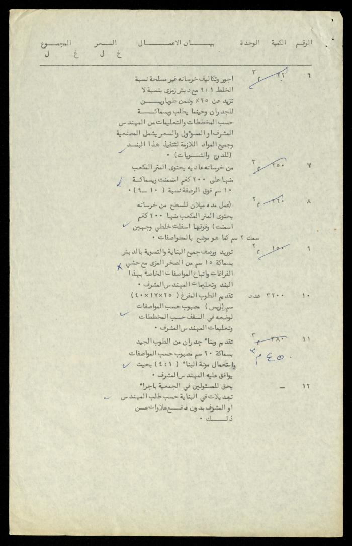 Construction Agreements File, al-Murabitat Charitable Society, Qalqilya, 1978-1979