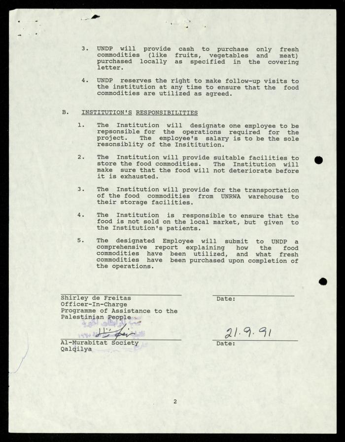 The File of the UNDP, al-Murabitat Charitable Society, 1990-1992