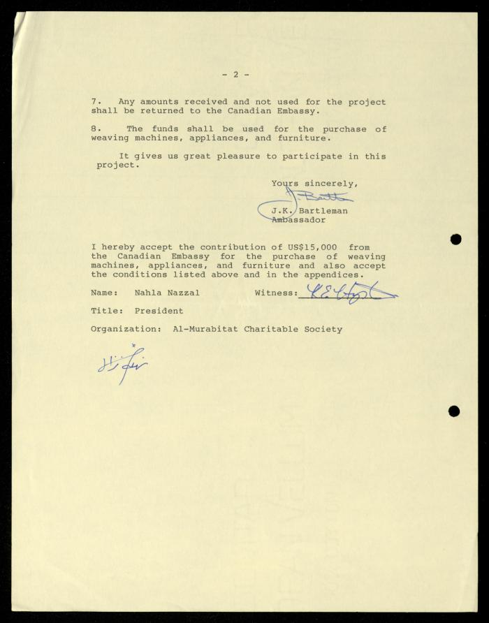 The File of the Canadian Embassy, al-Murabitat Charitable Society, 1989-1992