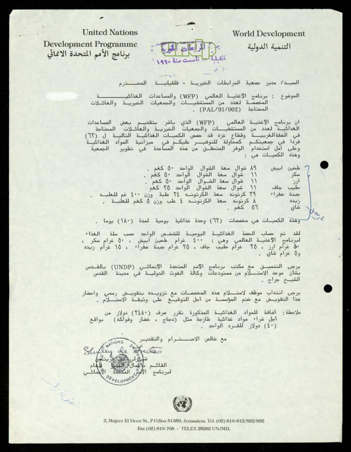 The File of the UNDP, al-Murabitat Charitable Society, 1990-1992