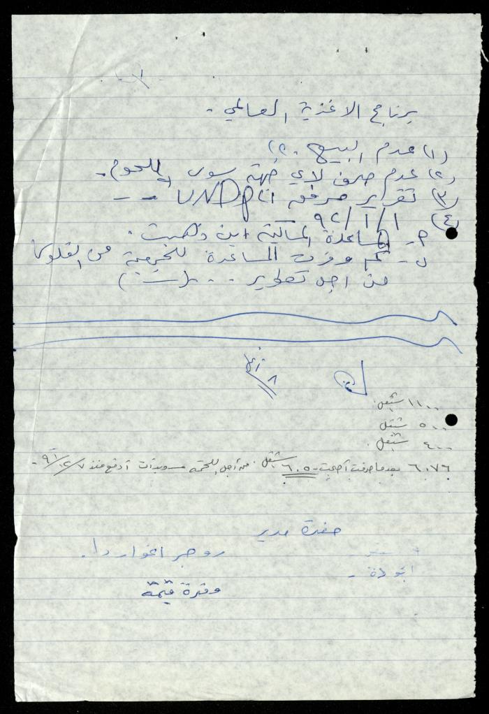 A File of Food Bills, al-Murabitat Charitable Society, Qalqilya, 1994