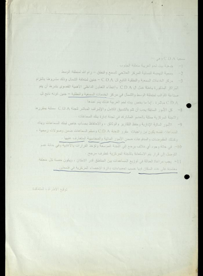 Correspondence File of al-Murabitat Charitable Society, Qalqilya, 1991-2008