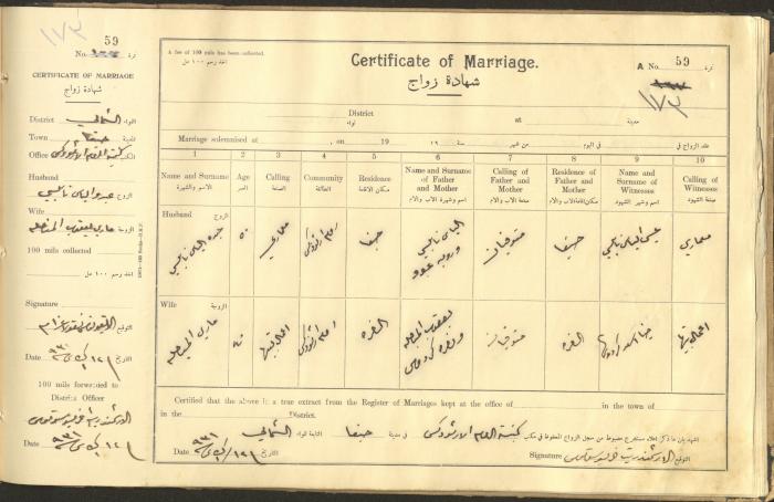 Marriage Certificate Registry, Haifa, the 1930s