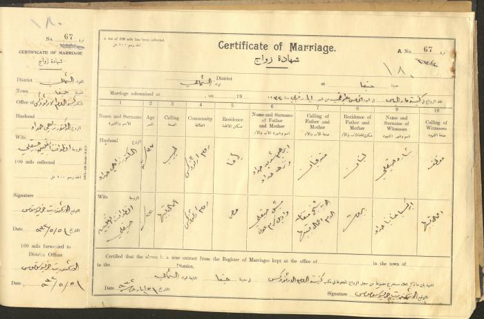Marriage Certificate Registry, Haifa, the 1930s