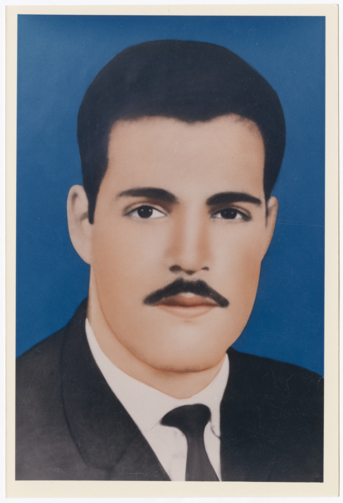 رسم لصورة عمر محمود القاسم، ثمانينيات القرن العشرين