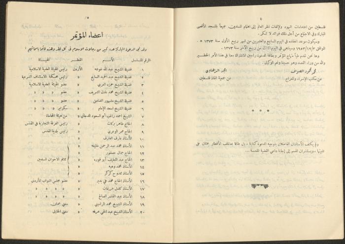نشرة المؤتمر الإسلامي العام، القدس، 1953