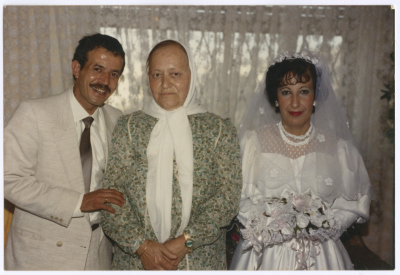 Salim Nusseibeh and His Bride with Fatima al-Shalabi, Jerusalem, the 1980s 