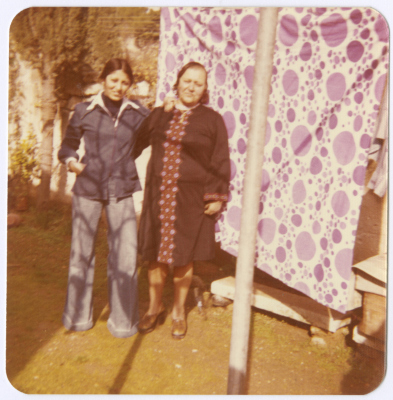 Fatima al-Shalabi and Her Daughter Amal in the House Garden, Jerusalem, the 1970s 