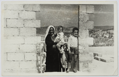 Ziad Yousef with His Grandmother and Two Sisters, Anjara