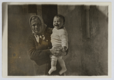 Farida Abdel-Majid Holding Her Nephew, the 1970s