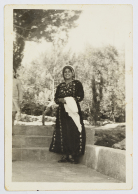 A Woman from the Village of Burham Dressed in a Traditional Thobe, the 1960s