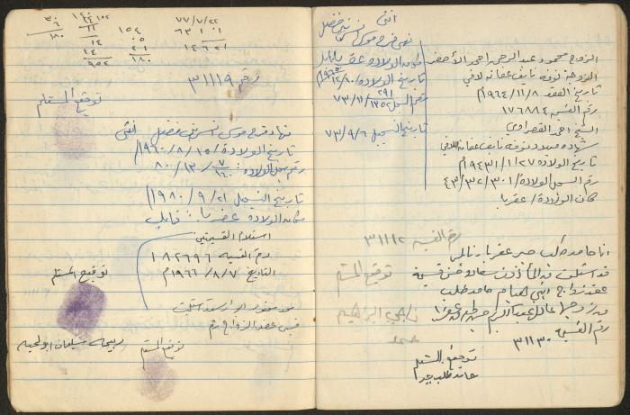 Book of Signatures for Receipt of Marriage Contract Vouchers, Aqraba, 1970-1989