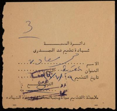 A Smallpox Vaccination Certificate for Mohammad Sa