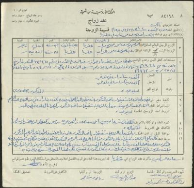 The Marriage Contract of Rudayna az-Zayed and Abderrahman Murrar, Aqraba, 27 September 1980