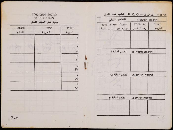 دفتر تطعيمات لحمزة ديريه، عقربا، 1984