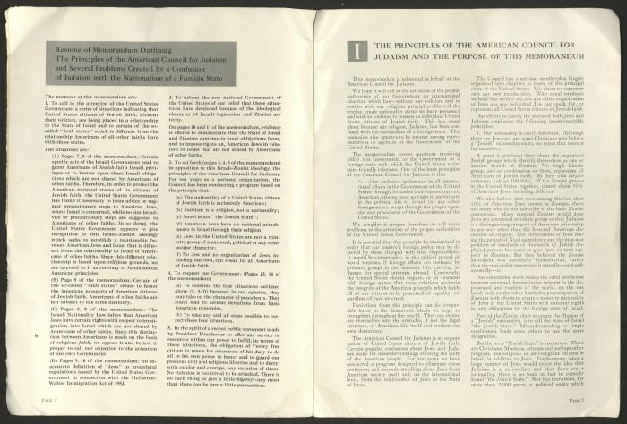 مذكرة مقدمة إلى وزير الخارجية الأميركي، 8 نيسان 1953
