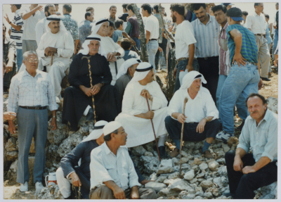 A Sit-In by Confiscated Land Owners in the Village of Deir Nidham, the 1990s