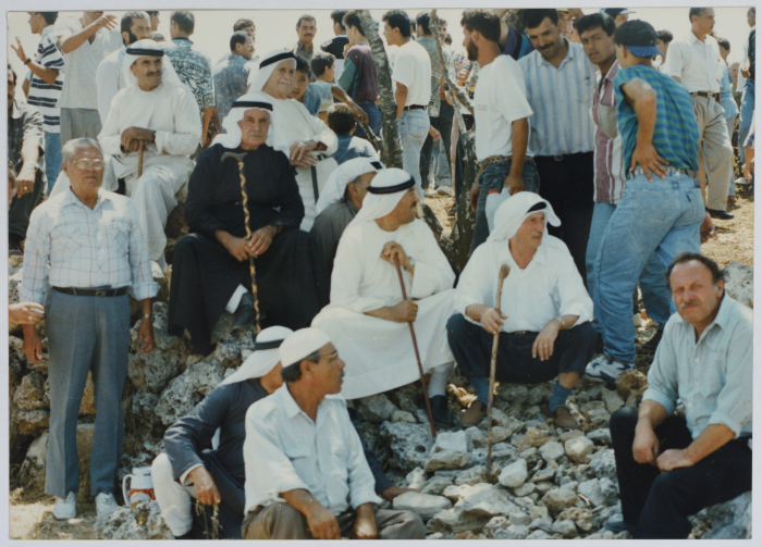 A Sit-In by Confiscated Land Owners in the Village of Deir Nidham, the 1990s