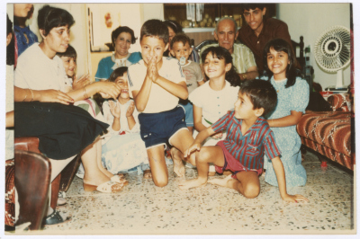 Mahmoud al-Qasim with His Grandchildren, Jerusalem, the 1970s 