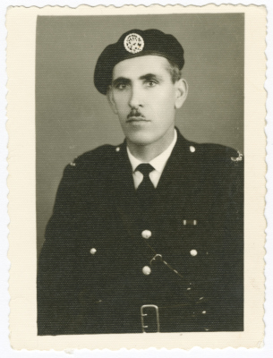 Mahmoud al-Qasim in the Jordanian Police Uniform, Jerusalem, the 1950s