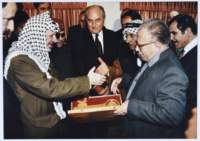 President Yassir Arafat Awards Amin al-Khatib 