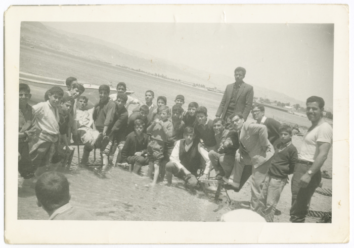 Omar al-Qasim with His Friends during a Trip to the Beach
