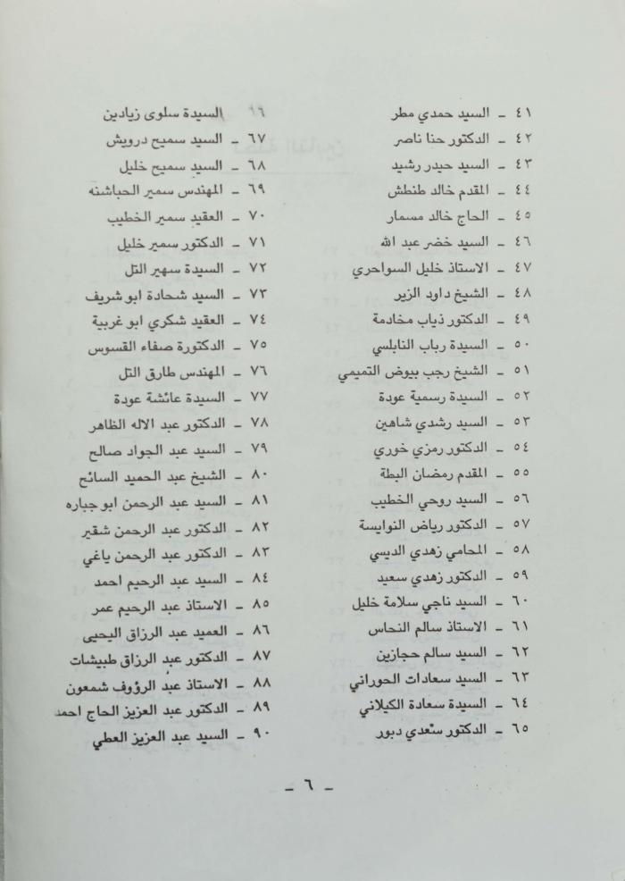 The Memorial Service Program of the Shaheed Omar al-Qasim, Amman, 22 July 1990