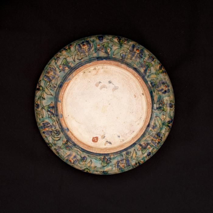 Armenian ceramics plate produced by the Tiles of the Dome of the Rock Workshop, Jerusalem,1919 - 1948
