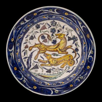 Armenian ceramics plate produced by Nishan  Balian, Jerusalem, 1961