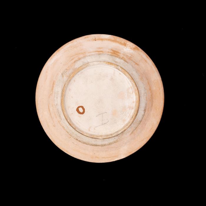Armenian ceramics plate produced by the Tiles of the Dome of the Rock Workshop, Jeruslam,1919 - 1948