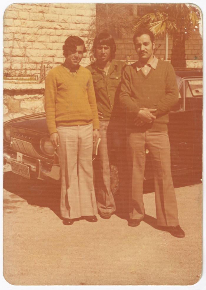 Ali al-Qasim with His Students in front of the Teachers' Training Centre, Ramallah, 13 March 1975