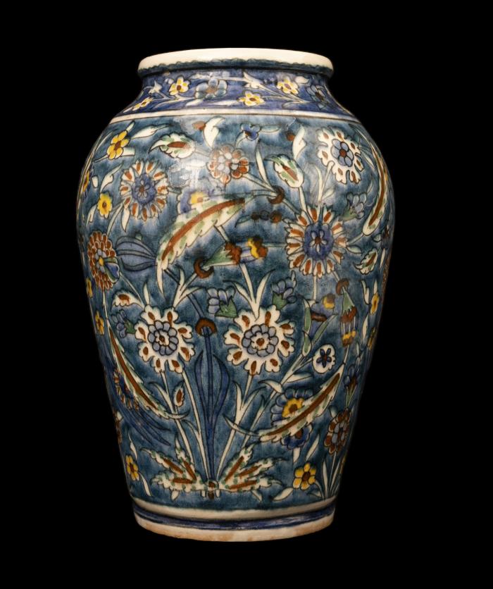 زهرية (مزهرية) خزف أرمني من إنتاج المشغل المشترك، القدس، 1921 - 1948