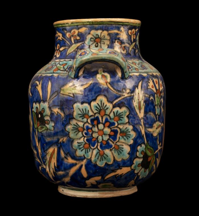 Armenian ceramic vase produced by the Dome of the Rock Tile Workshop, Jerusalem, 1919-1948
