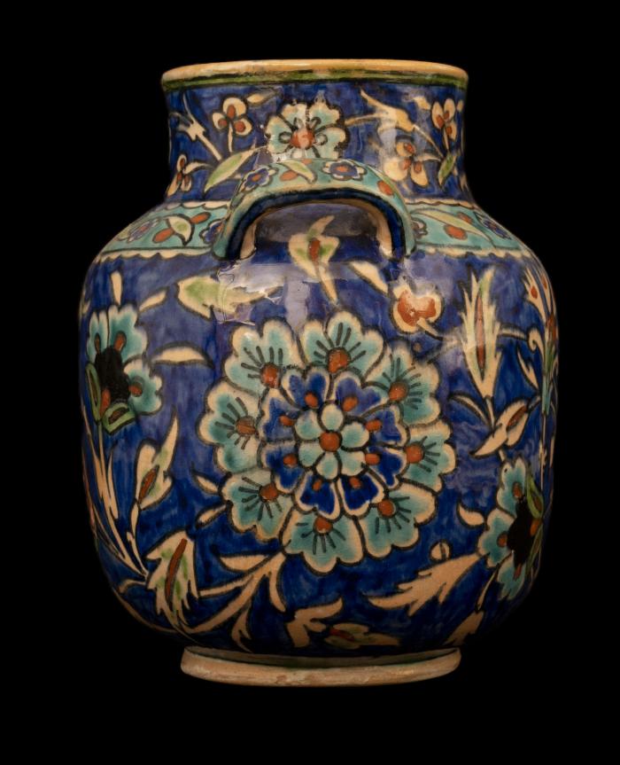 Armenian ceramic vase produced by the Dome of the Rock Tile Workshop, Jerusalem, 1919-1948