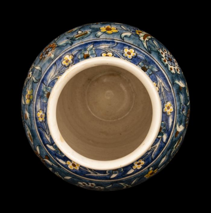 زهرية (مزهرية) خزف أرمني من إنتاج المشغل المشترك، القدس، 1921 - 1948