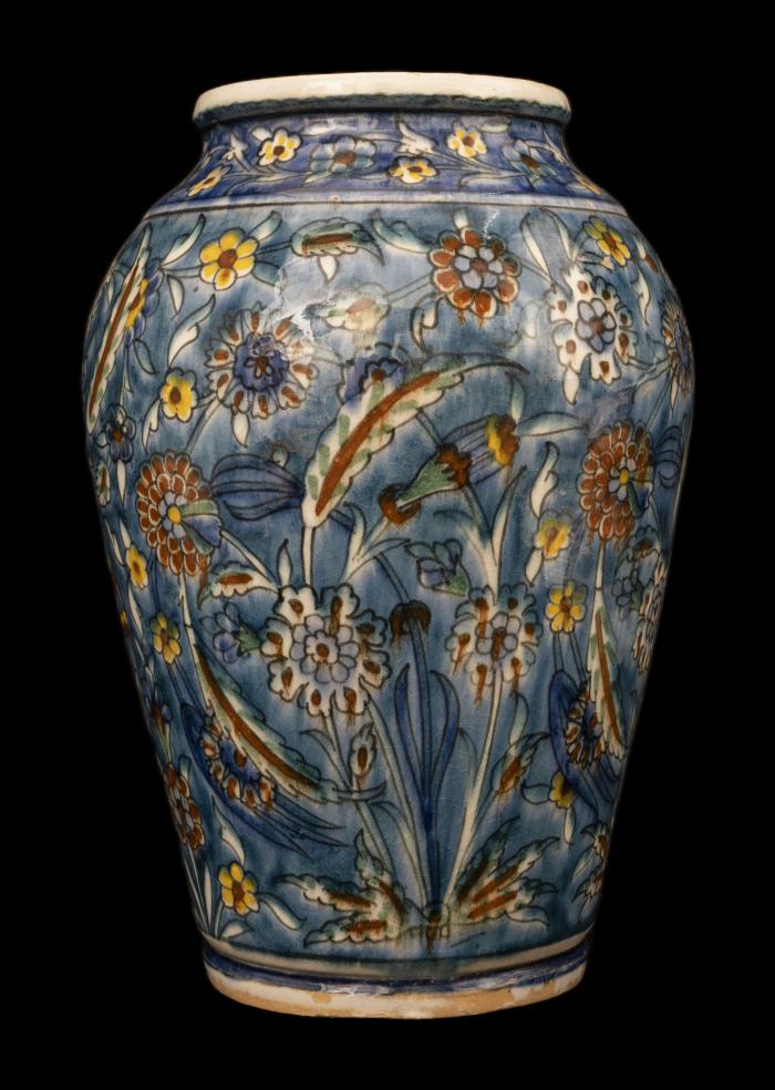 زهرية (مزهرية) خزف أرمني من إنتاج المشغل المشترك، القدس، 1921 - 1948