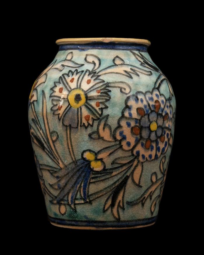 Armenian ceramic vase produced by the Dome of the Rock Tile Workshop , Jerusalem, 1919-1948
