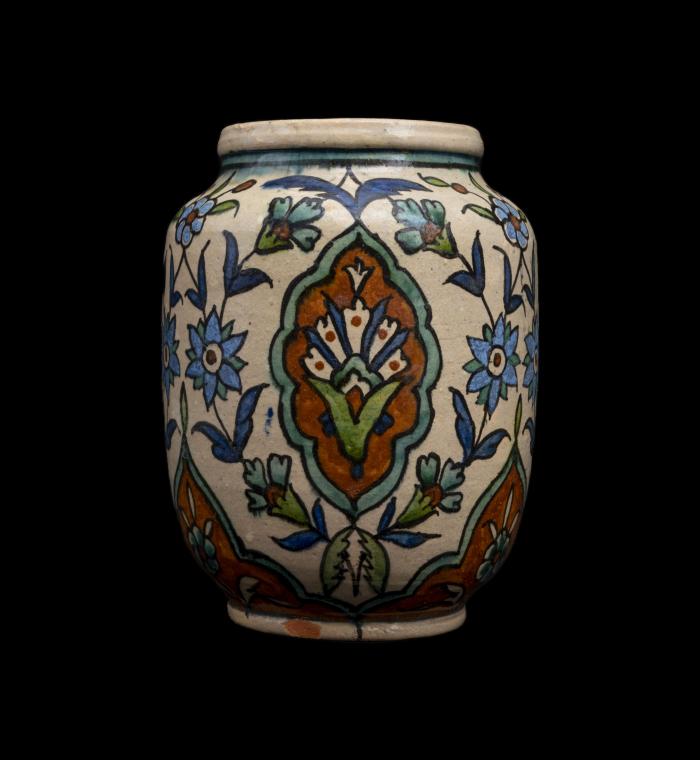 Armenian ceramic vase produced by the Joint Workshop, Jerusalem, 1921-1948